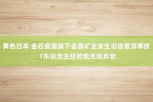 黄色日本 金石资源旗下金昌矿业发生沿途冒顶事故 1东说念主经抢救无效弃世