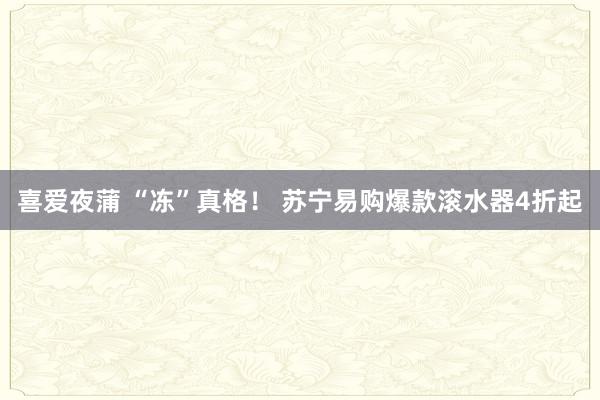 喜爱夜蒲 “冻”真格！ 苏宁易购爆款滚水器4折起